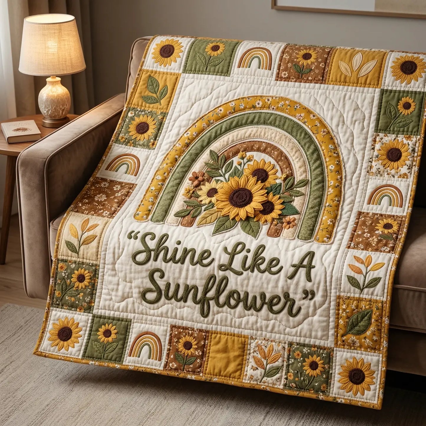 Shine Like A Sunflower Quilt Blanket