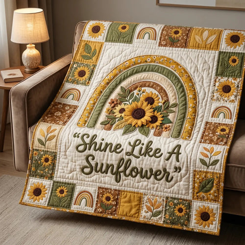 Shine Like A Sunflower Quilt Blanket