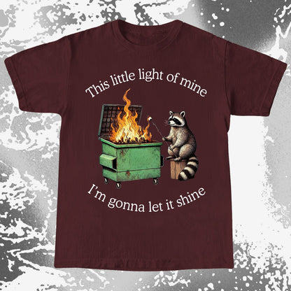 This Little Light of Mine Dumpster Fire Raccoon Shirt, funny meme tee gift (view 8)