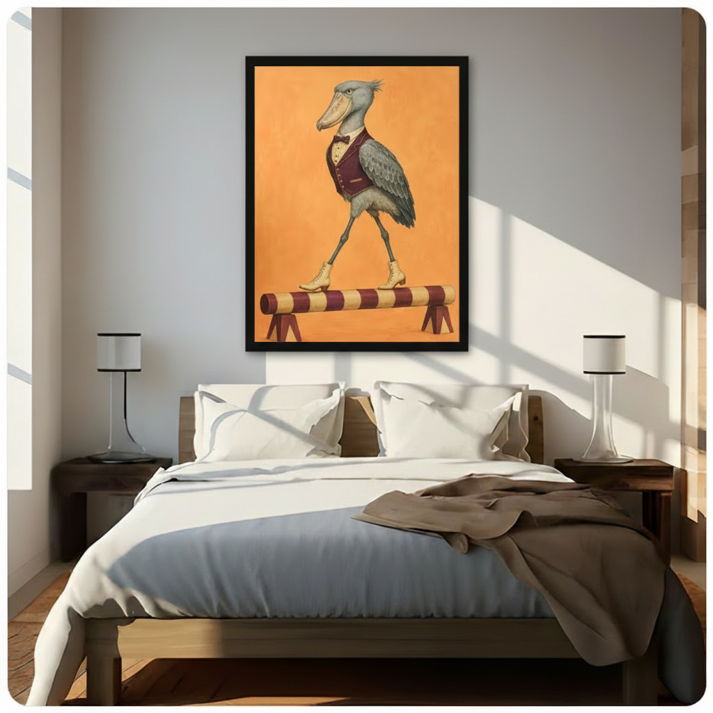 Vintage Circus Shoebill Bird Dapper Canvas Art