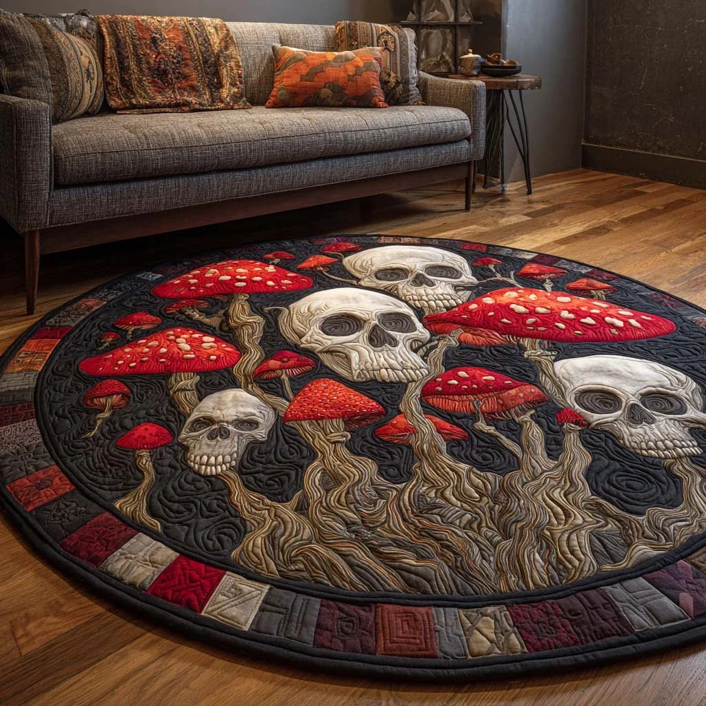 Shroom Realm Quilted Round Mat