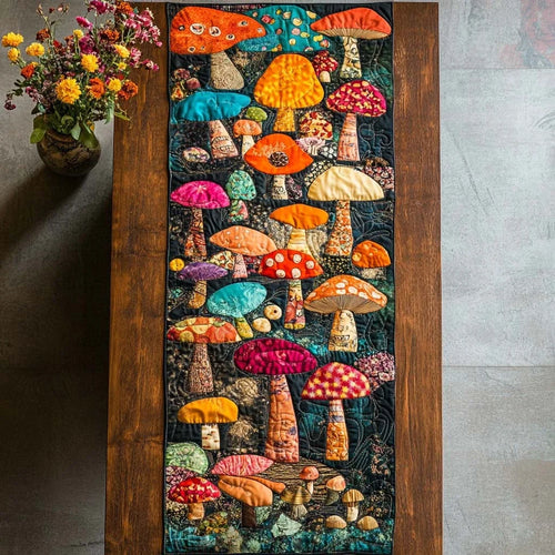 Shroomy Vibes Quilted Table Runner