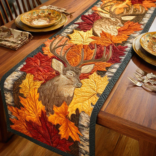 Silent Antler Path Quilted Table Runner