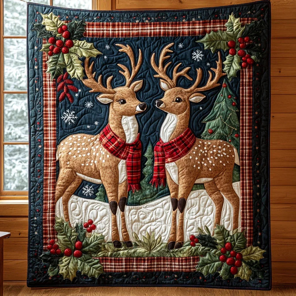 Silent Antlers Quilt Blanket
