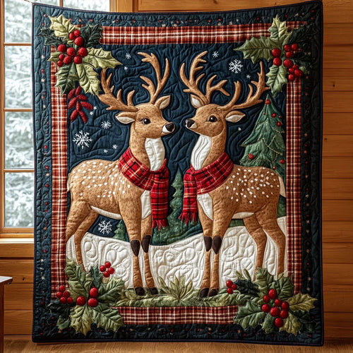 Silent Antlers Quilt Blanket