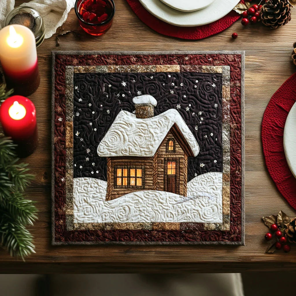 Silent Cottage Quilted Table Topper