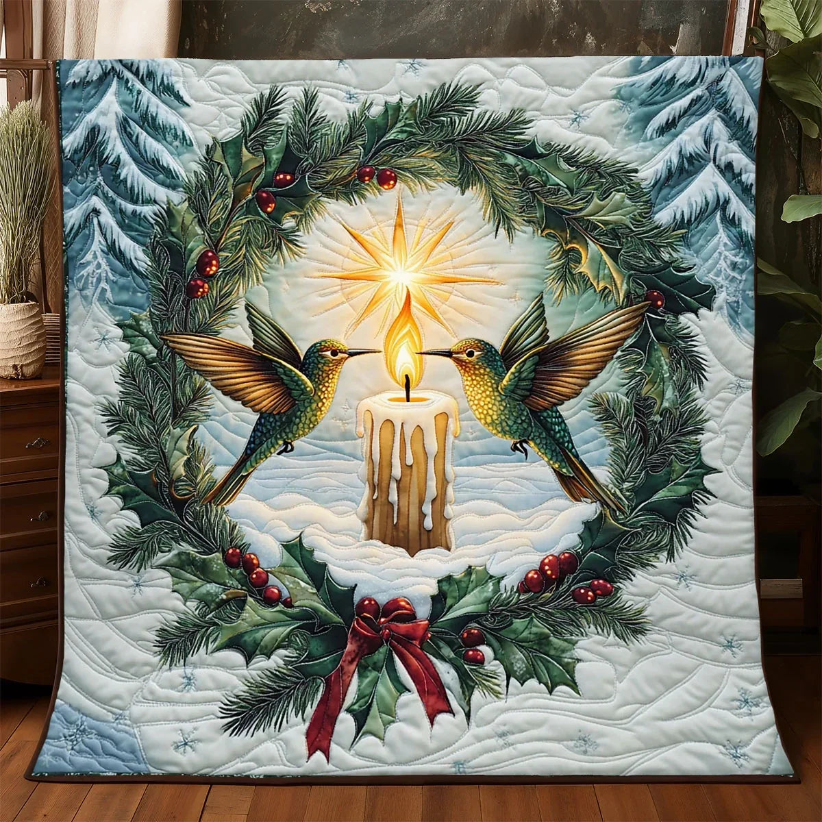 Silent Flight Candle Quilt Blanket