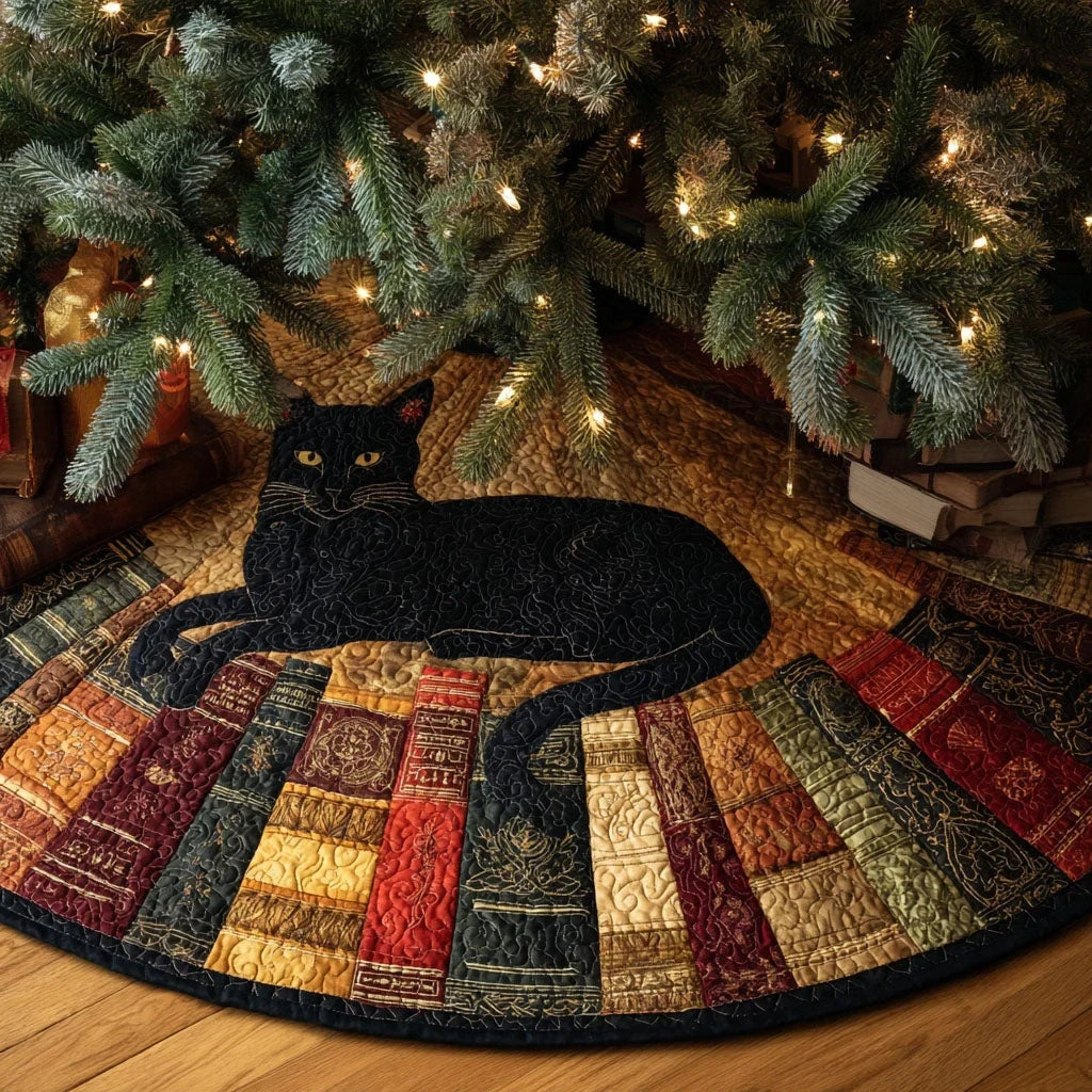 Silent Gaze Christmas Quilted Tree Skirt