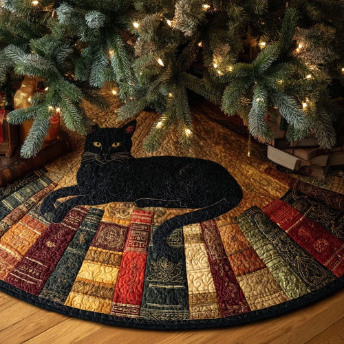 Silent Gaze Christmas Quilted Tree Skirt