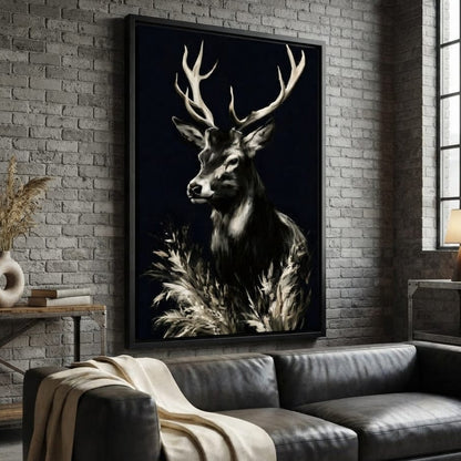 Silent Guardian of the Winter Grass Canvas Wall Art