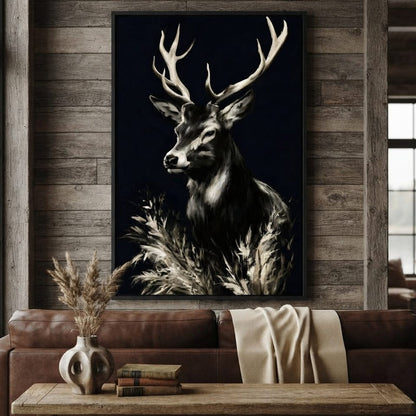 Silent Guardian of the Winter Grass Canvas Wall Art
