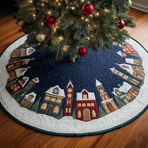 Silent Light Christmas Quilted Tree Skirt