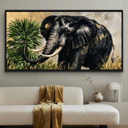 Silent Monarch of the Gilded Savanna Canvas Wall Art