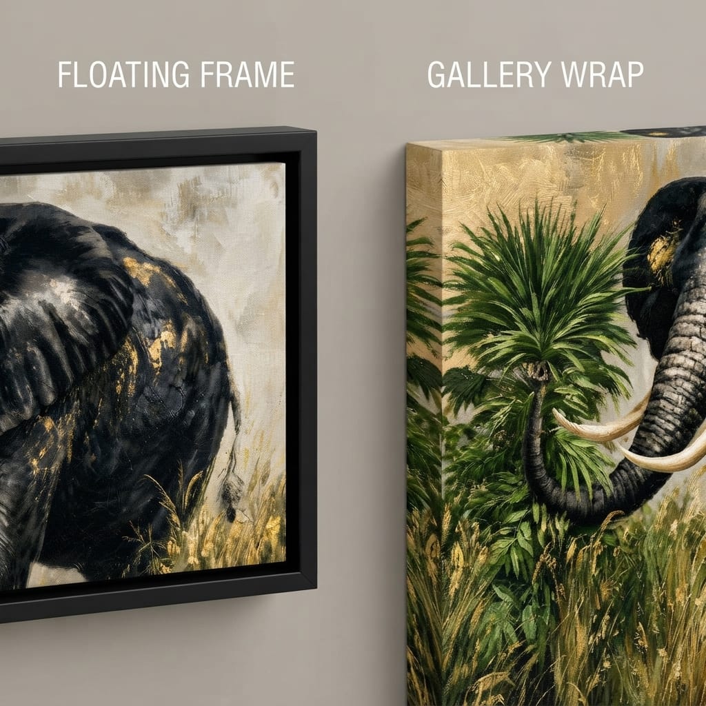 Silent Monarch of the Gilded Savanna Canvas Wall Art