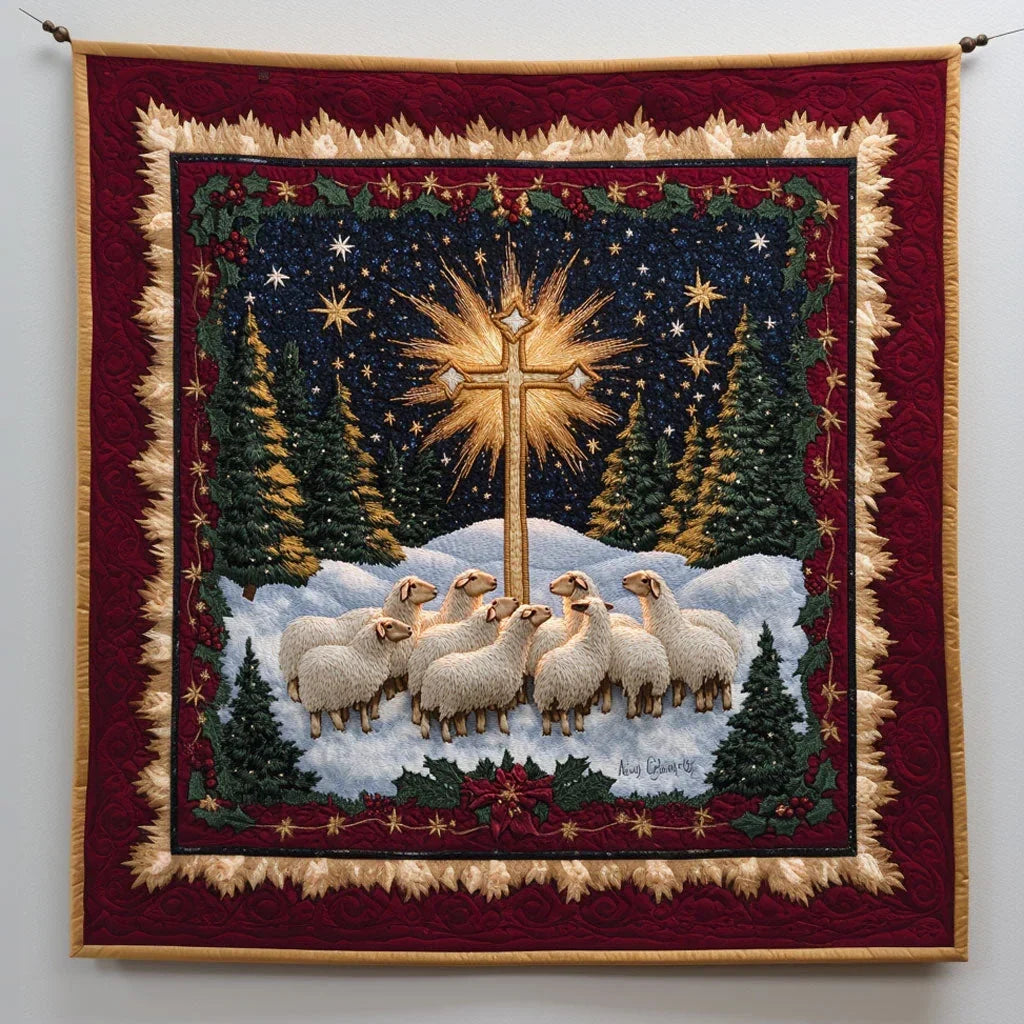 Silent Night Sheep Quilt Blanket