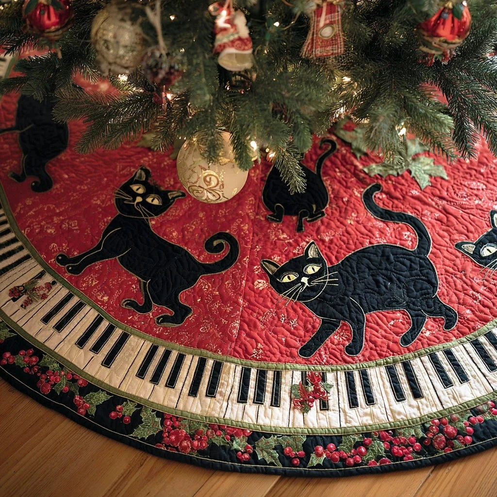 Silent Notes Christmas Quilted Tree Skirt
