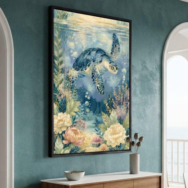 Silent Passage Through The Deep Sea Canvas Wall Art
