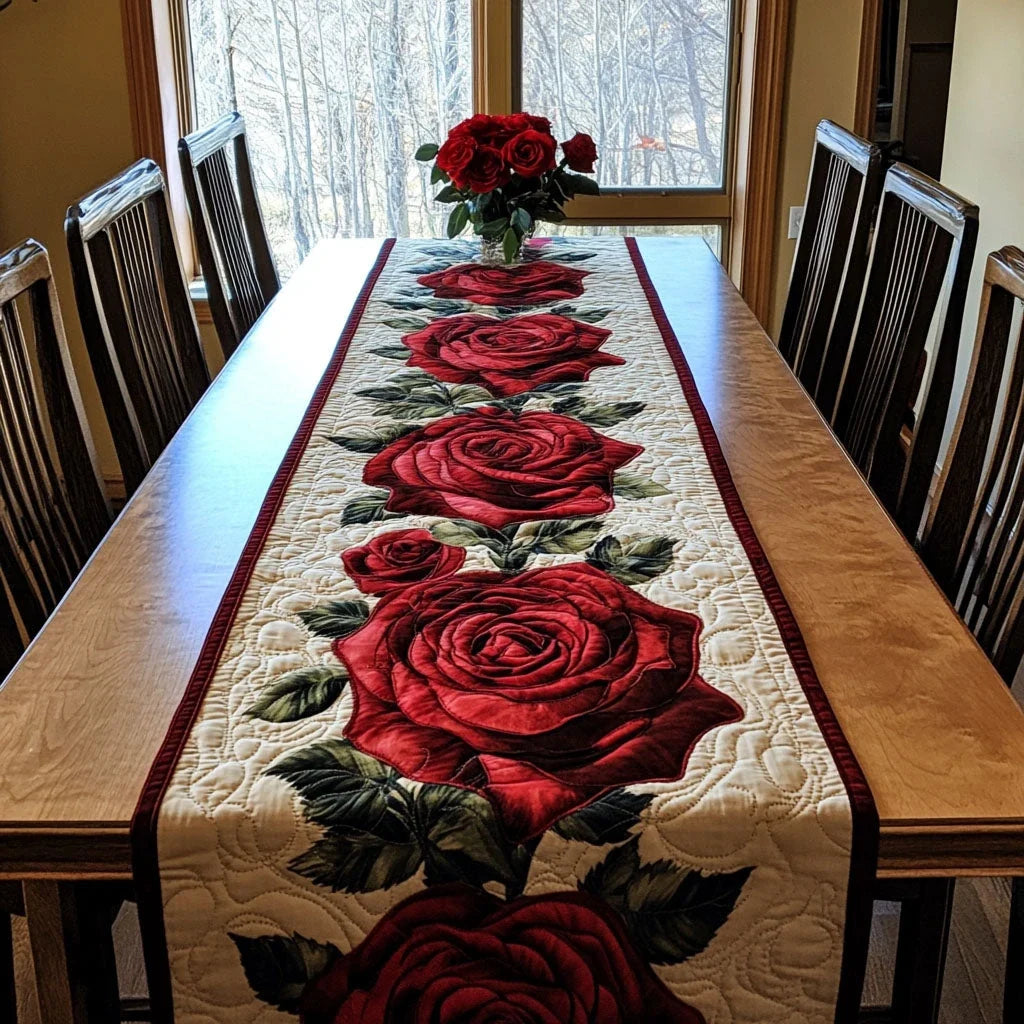 Silent Petals Quilted Table Runner