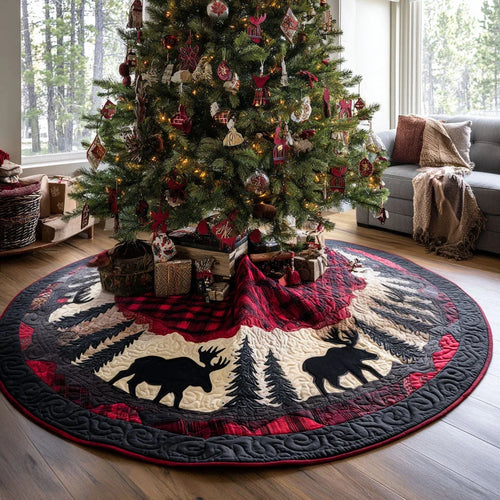 Silent Pines Christmas Quilted Tree Skirt
