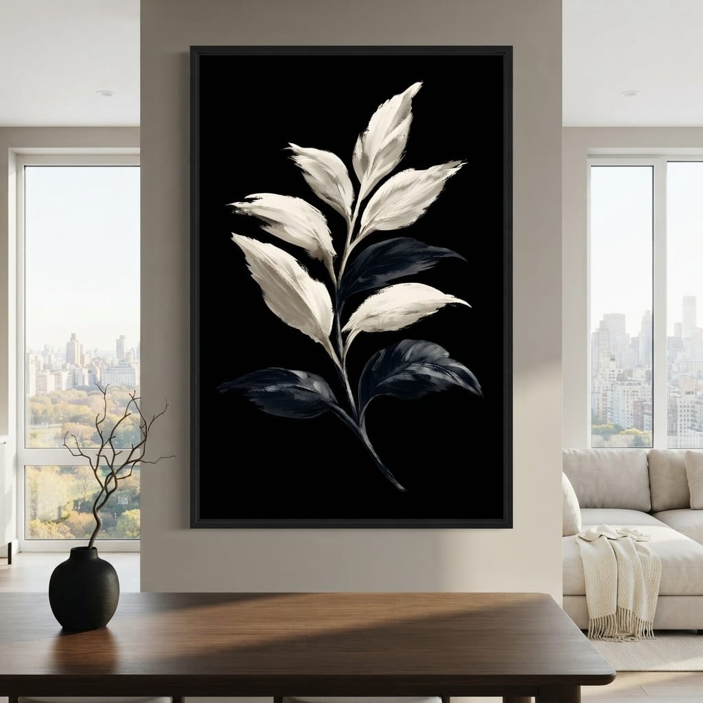 Silent Presence of Pale Leaves Canvas Wall Art