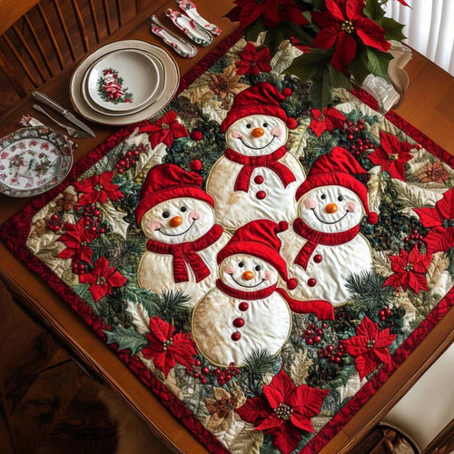 Silent Snow Quilted Table Topper