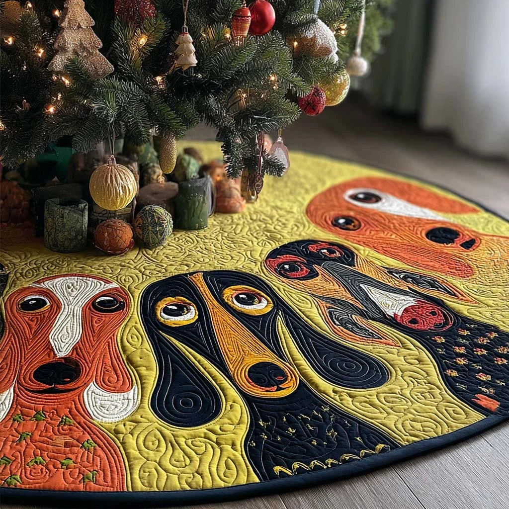 Silly Snouts Christmas Quilted Tree Skirt