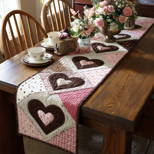 Simple Joy Hearts Quilted Table Runner