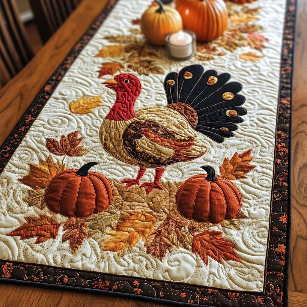 Simple Turkey Quilted Table Runner