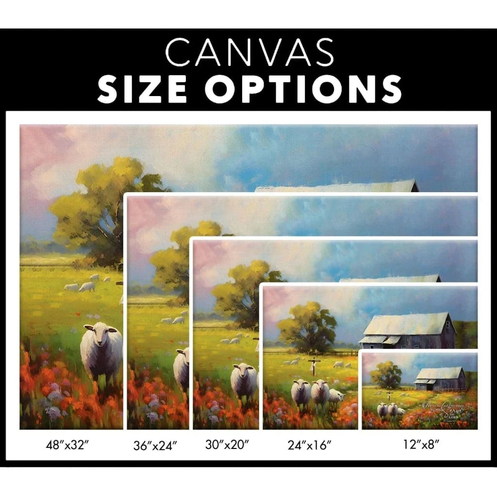 as for me and my house art rustic old barn sheep joshua 24 15 wall art canvas (Landscape) (view 4)
