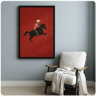 Skeleton Cowboy Rider Canvas Art Wall Art