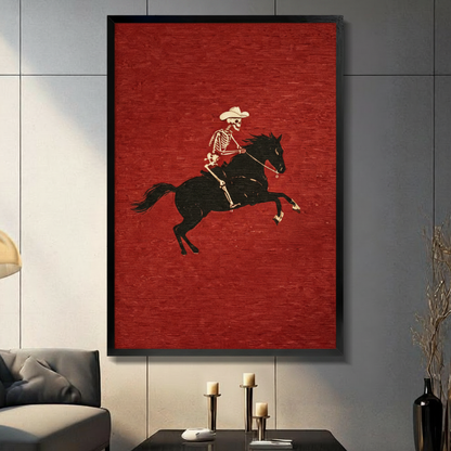 Skeleton Cowboy Rider Canvas Art Wall Art