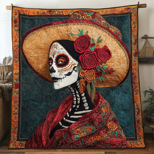 Skeleton Lady Charm Quilt Blanket
