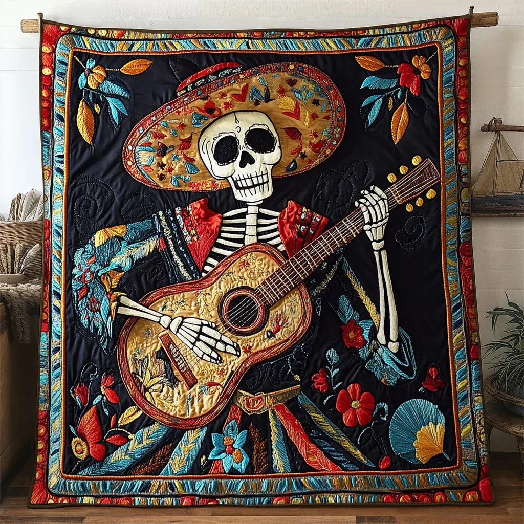 Skeleton Starry Fiesta Quilt Blanket