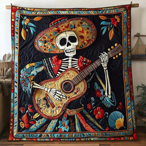 Skeleton Starry Fiesta Quilt Blanket