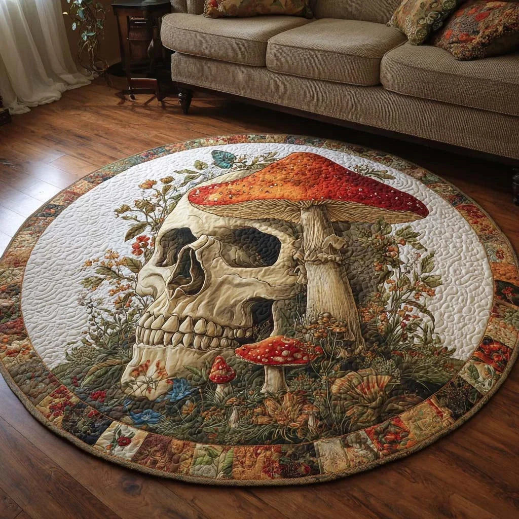 Skull Grove Quilted Round Mat