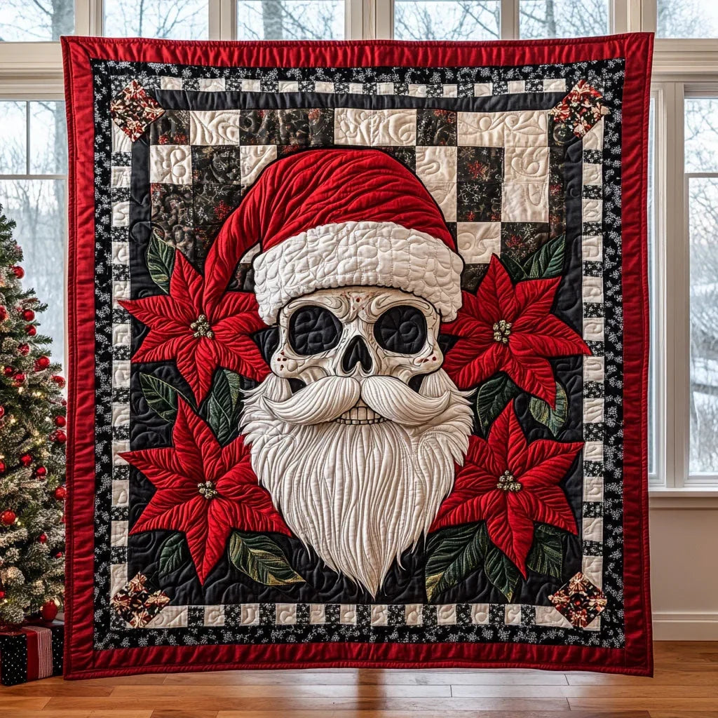 Skull Holly Night Quilt Blanket