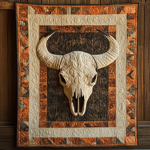Skull Of The Plains Quilt Blanket