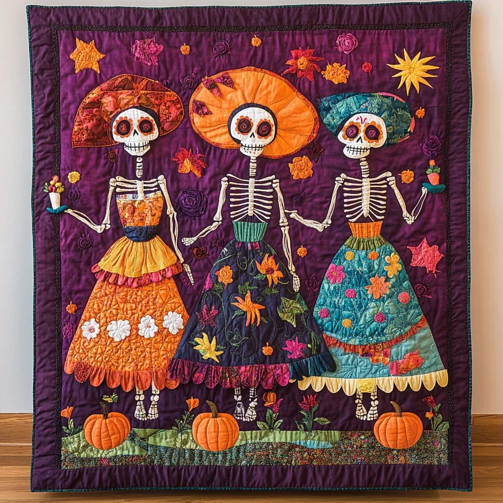 Skull Sisters Quilt Blanket