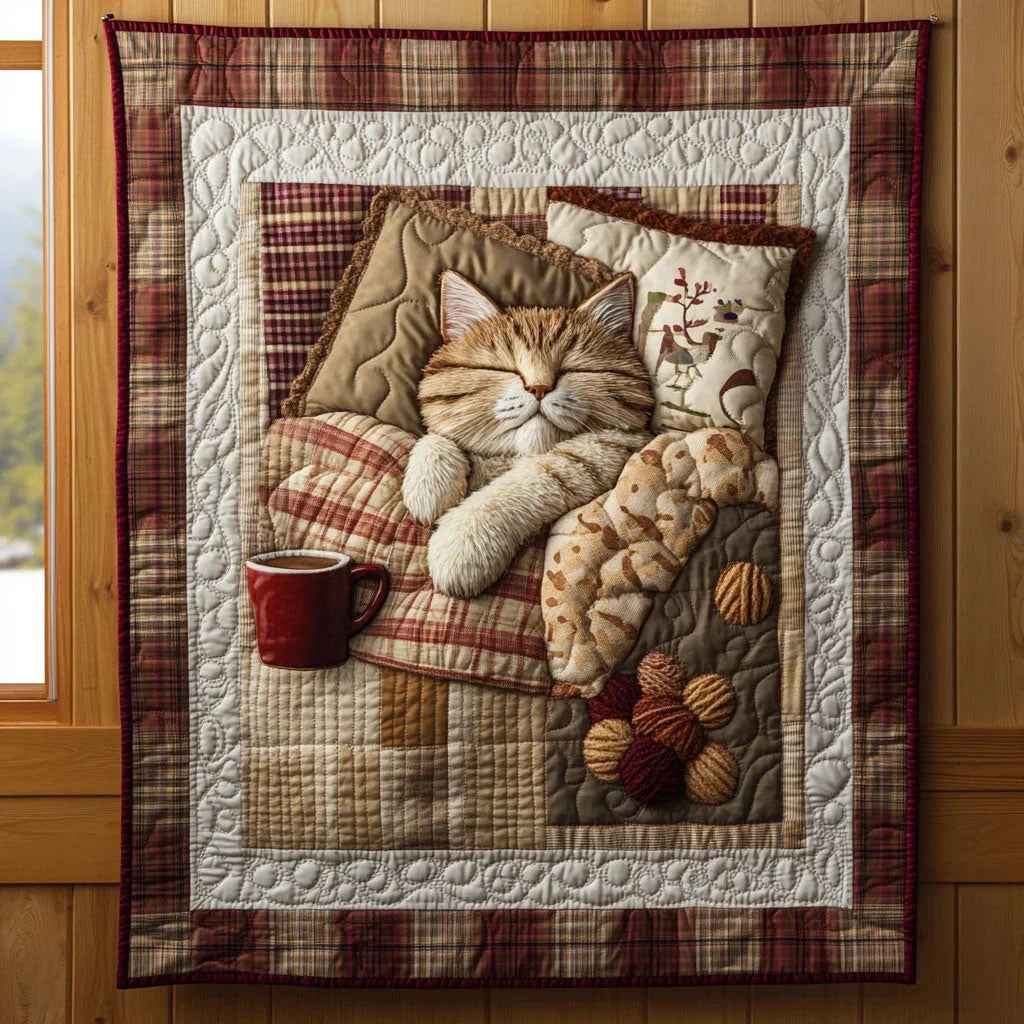 Sleeping Cat Quilt Blanket