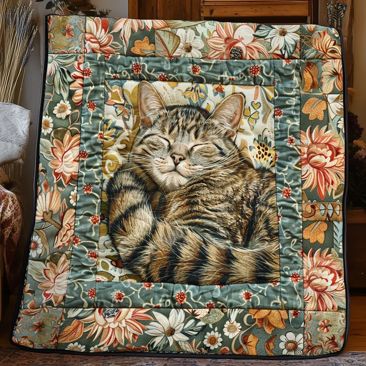 Sleeping Cat Quilt Blanket