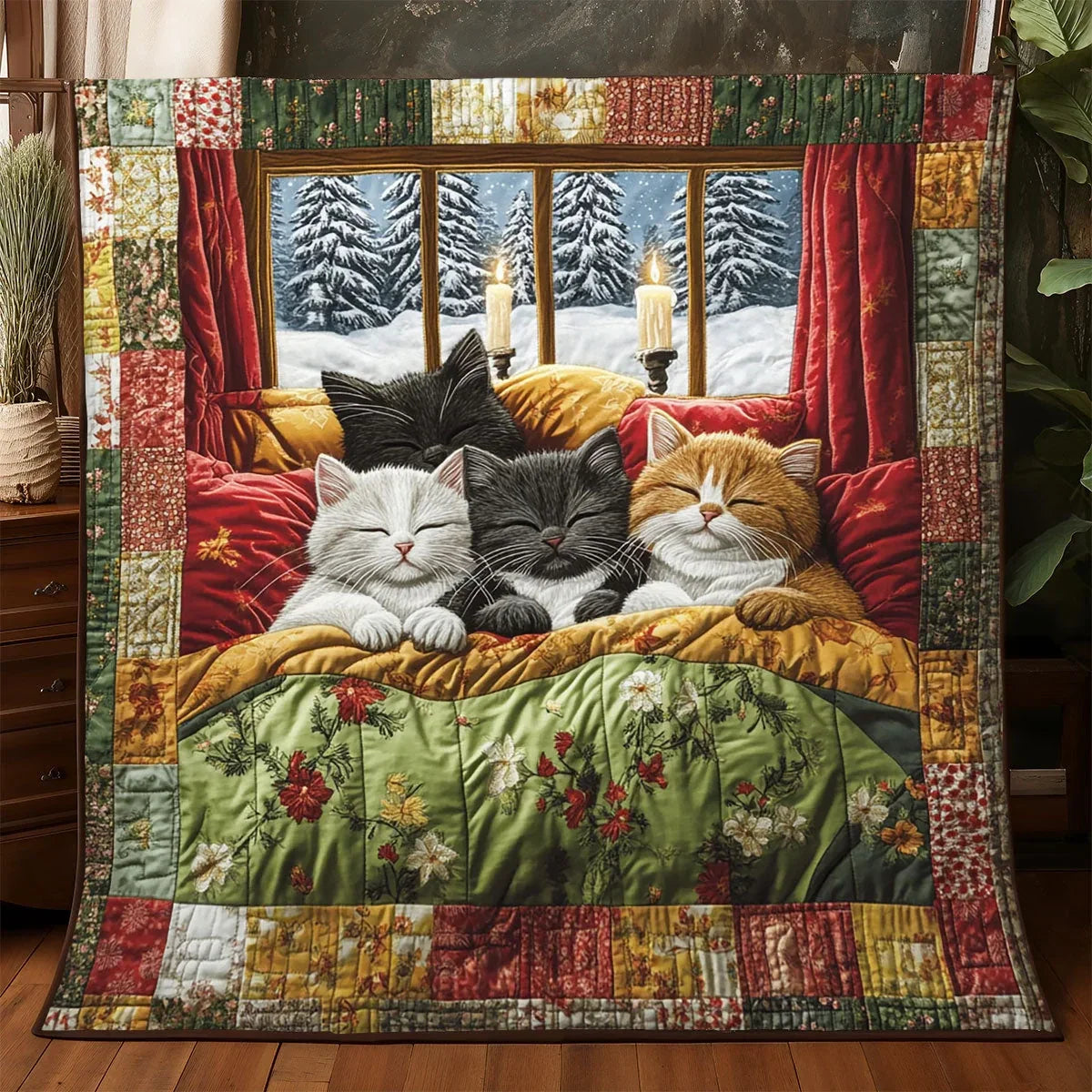 Sleeping Cat Quilt Blanket