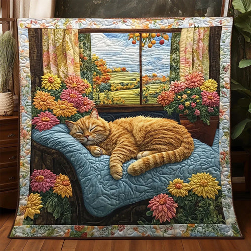 Sleeping Cat Quilt Blanket
