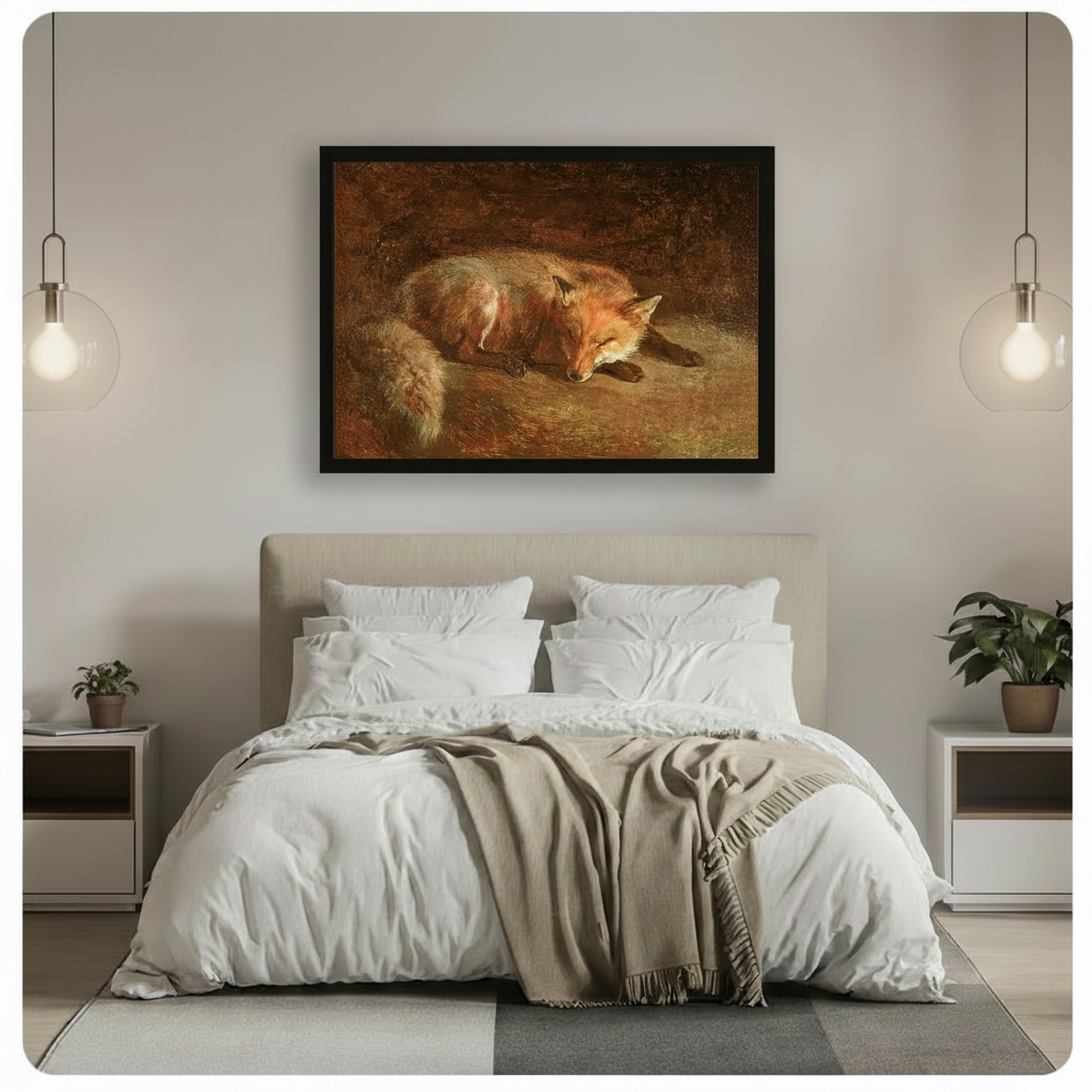 Sleeping Fox Classical Oil Painting Canvas Art