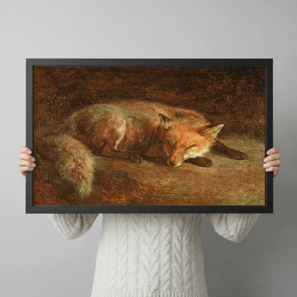 Sleeping Fox Classical Oil Painting Canvas Art
