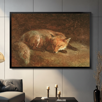 Sleeping Fox Classical Oil Painting Canvas Art