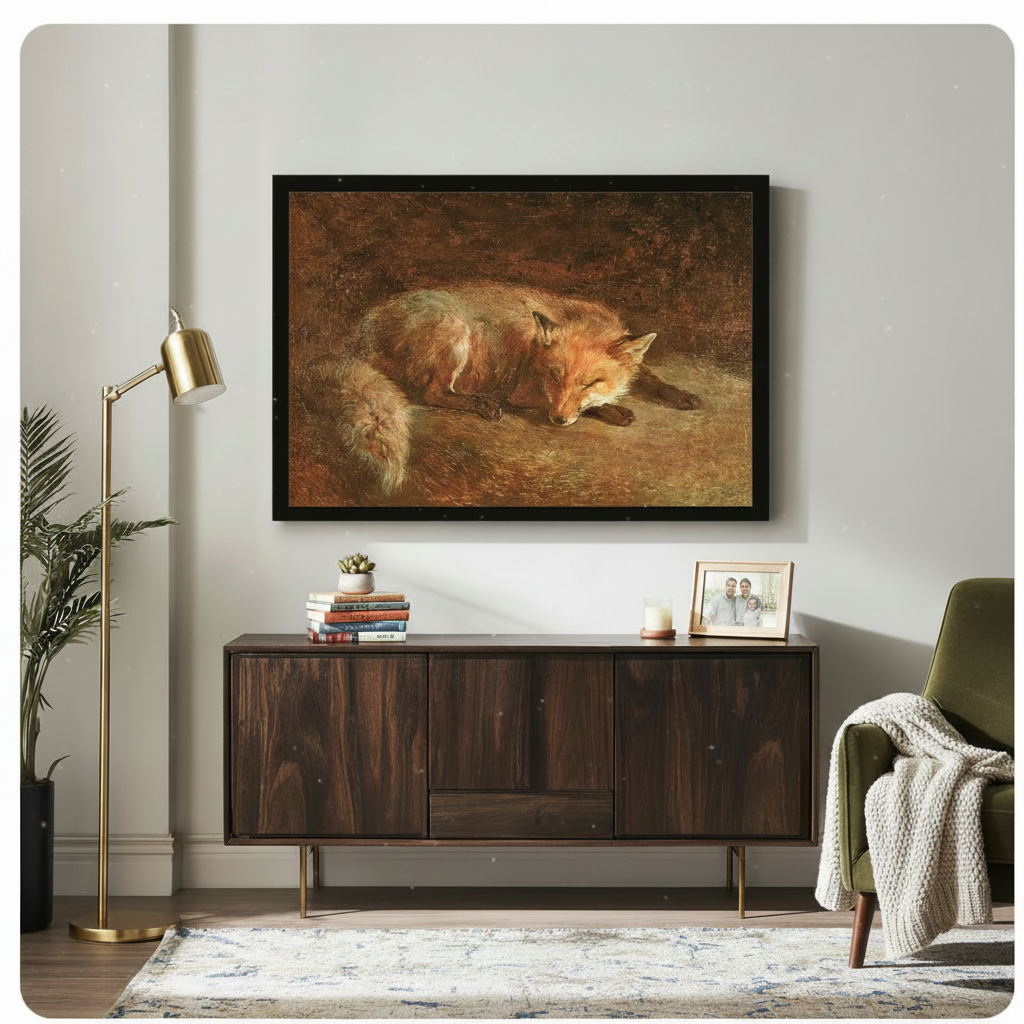 Sleeping Fox Classical Oil Painting Canvas Art