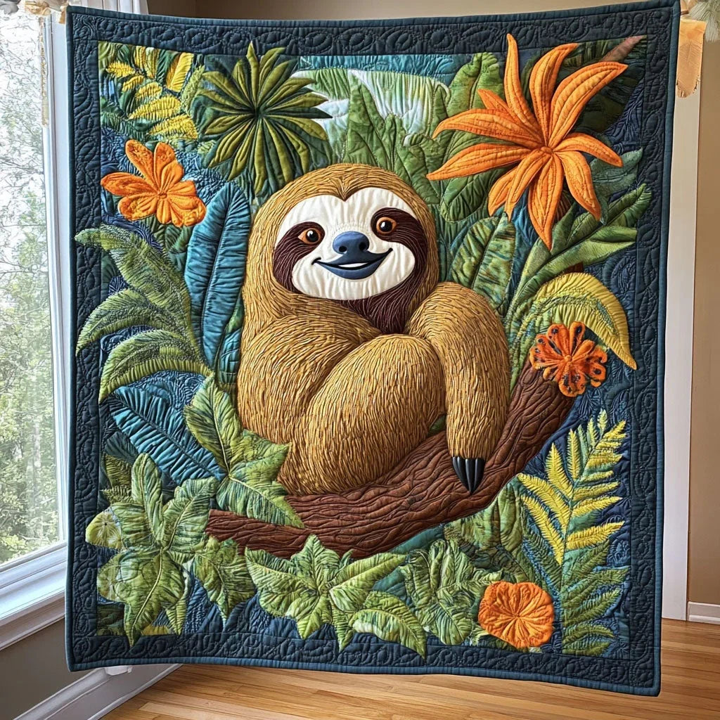 Sloth Smile Quilt Blanket