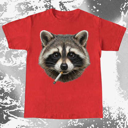 Smoking Raccoon T-Shirt, Midnight Mischief Attitude, Rebel Humor Art, funny meme tee gift (view 18)