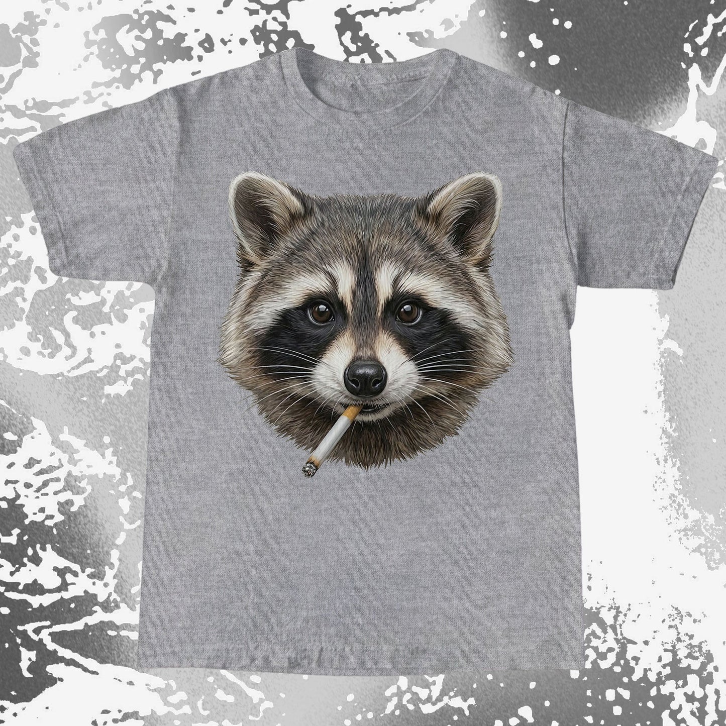 Smoking Raccoon T-Shirt, Midnight Mischief Attitude, Rebel Humor Art, funny meme tee gift (view 14)