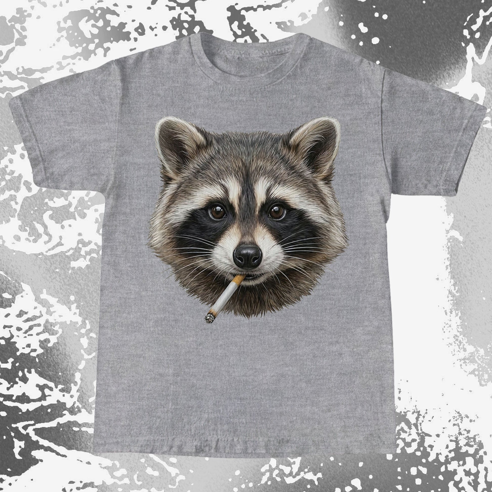 Smoking Raccoon T-Shirt, Midnight Mischief Attitude, Rebel Humor Art, funny meme tee gift (view 14)